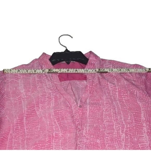 Soft Surroundings Brigitte Tunic Top L Pink Ombre High Low V Neck Hidden Snaps - Picture 5 of 6
